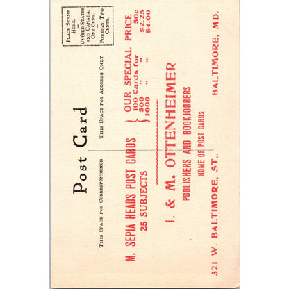 Varsity Girl I.M. Ottenheimer Baltimore Original Postcard Trade Card P2-9