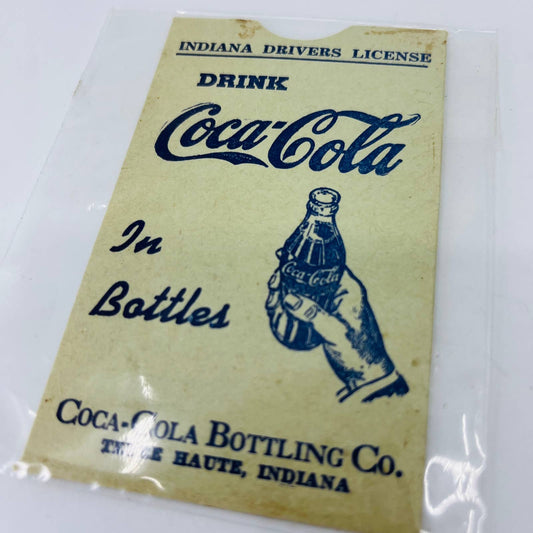 1940s Vintage Coca Cola Drivers License Sleeve Holder, Terre Haute, Indiana C4