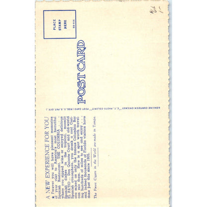 Columbia - The Gem of Spanish Restaurants Tampa Florida Original Postcard TK1-21