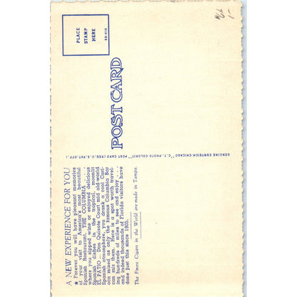 Columbia - The Gem of Spanish Restaurants Tampa Florida Original Postcard P2-1