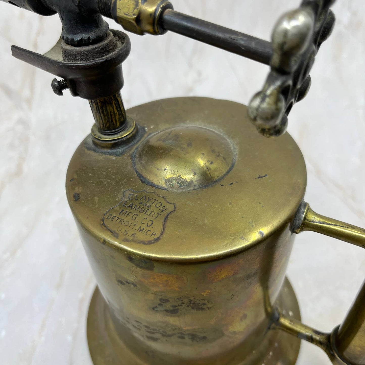 Antique Brass Clayton & Lambert Blow Torch Detroit Michigan Steampunk Decor TI7
