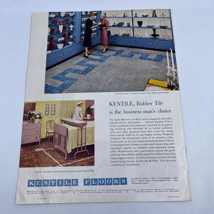 1957 MCM Kentile Floors Rubber Tile Advertising Booklet Brochure TH7