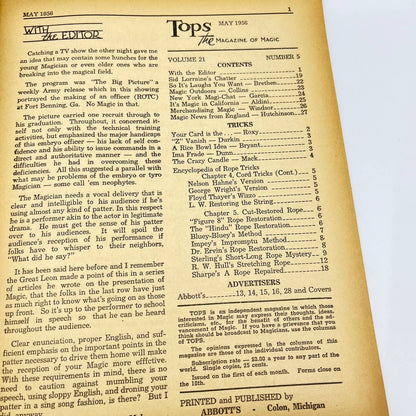 1956 May - Tops Magazine of Magic - Tricks Magicians TF7