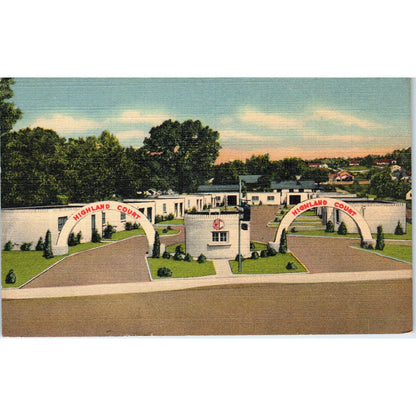 Highland Court Knoxville Tennessee V.H. Tipton - Original Postcard TJ7-RP2