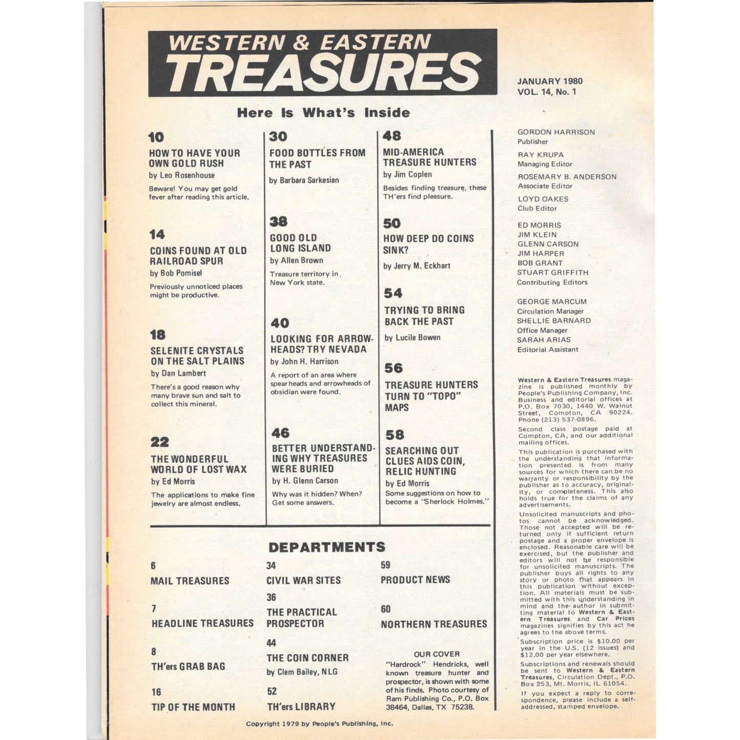 Western & Eastern Treasures Magazine Mines, Buried, Metal Detecting Jan 1980 MB2