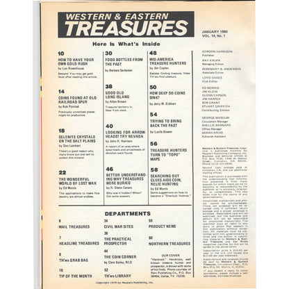 Western & Eastern Treasures Magazine Mines, Buried, Metal Detecting Jan 1980 MB2