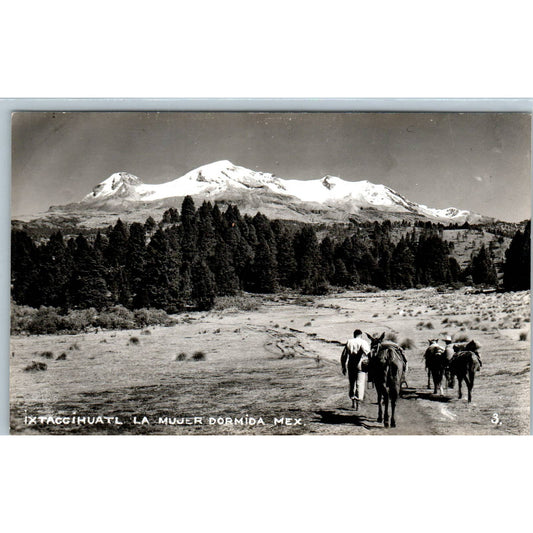 Iztaccihuatl La Mujer Dormida Mexico - Original RPPC Postcard TJ7-MP
