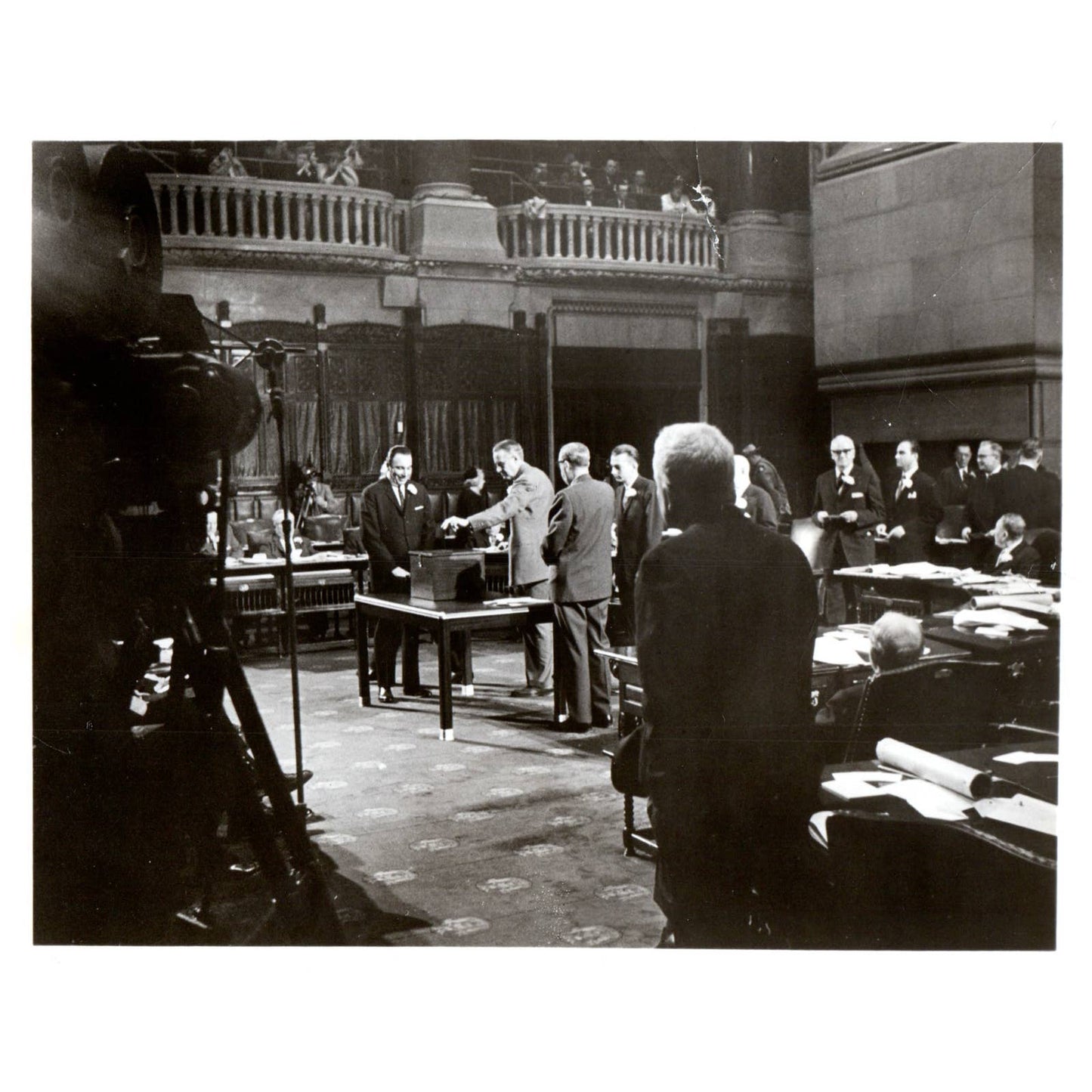 c1960 Press Photo Bill Leonard Governor Averell Harriman CBS Reports TJ7-2