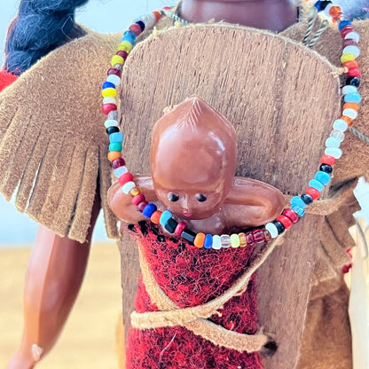 VINTAGE NATIVE AMERICAN DOLL -INDIAN GIRL - CHEROKEE MADE MARY LAMBERT 11” TB2