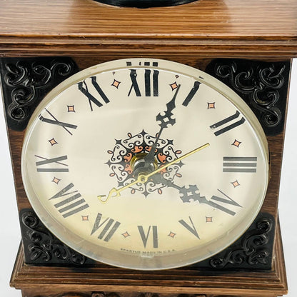 Vintage Spartus Resin Wall Clock Coffee Grinder Design WORKS 8 x 5.5” TC5