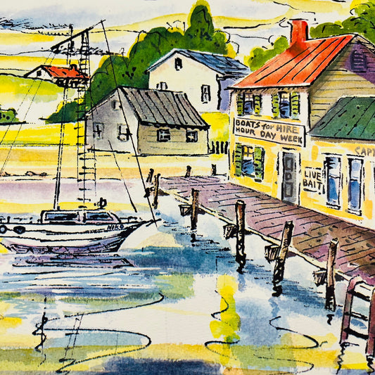1953 FISHERMAN'S WHARF Print Ceri I. B. Fischer Co. 11x14” V43-4