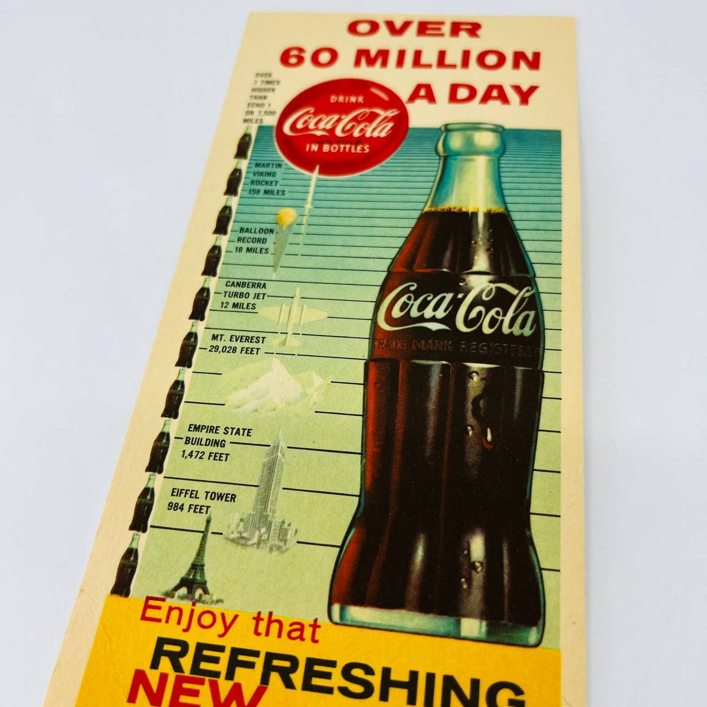 1960 Coca-Cola Coke Advertising Ink Blotter Lithograph 60 Million a Day C4