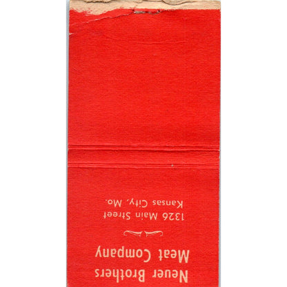 The Neuer Bros Meat Delicacies Kansas City MO Advertising Matchbook Cover MM9-5