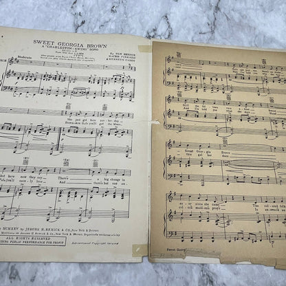 Sweet Georgia Brown Brooks & Ross Ben Bernie 1925 Sheet Music TK2-SM4