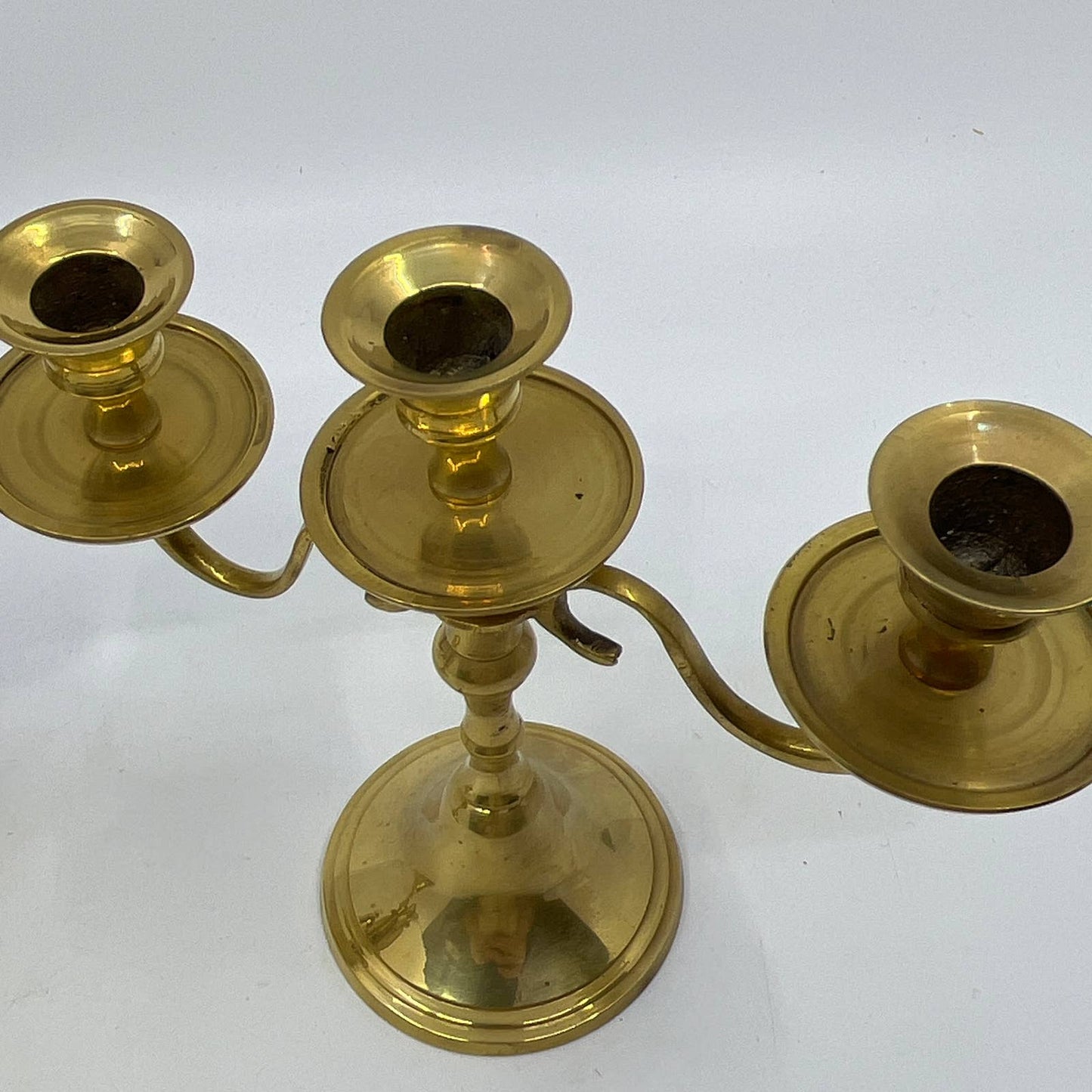 Vintage Liards Solid Brass Candelabra Pair 3 Arm Candlestick Holders 5.5 x 6 TI3