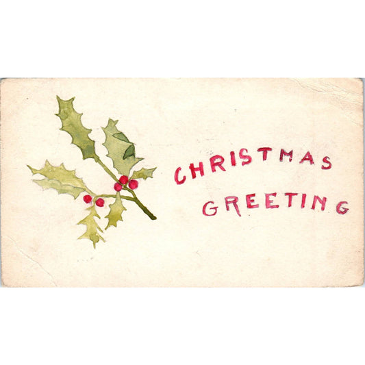 1909 Handmade Christmas Greeting Portland OR - Original Postcard TJ7-RP3