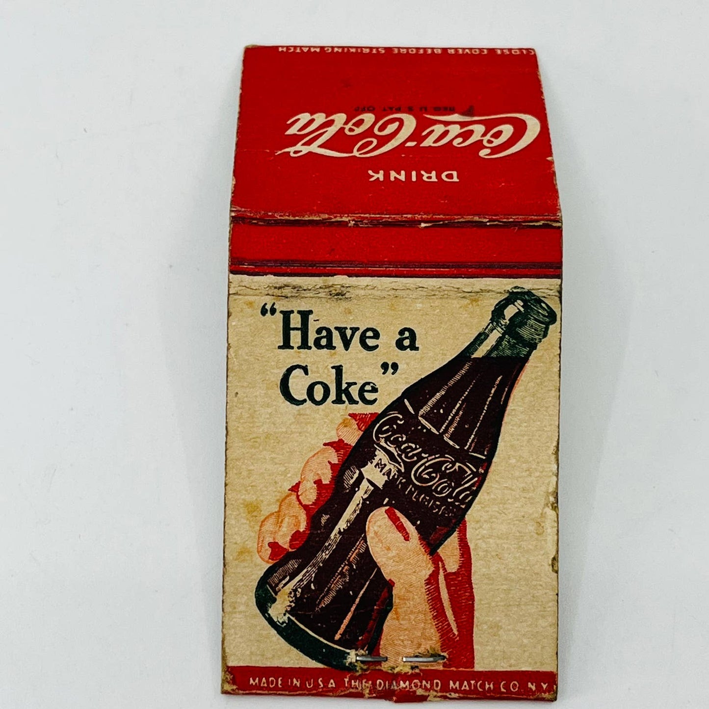 1940's, Coca-Cola Bottle in Hand Logo Have a Coke Matchbook C4