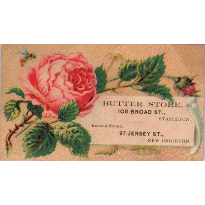 1880s Victorian Trade Card Butter Store Broad St. Stapleton, New Brighton SF2