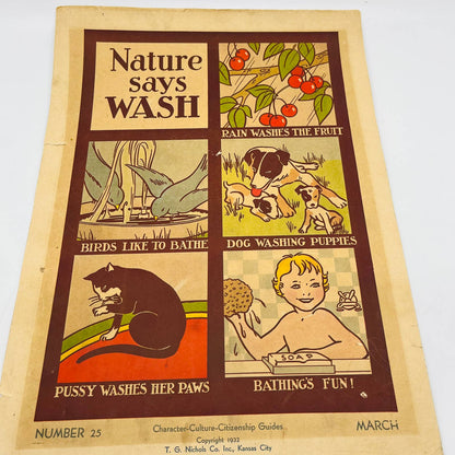 1932 Nature Says Wash Character Culture Citizenship Guides Classroom Poster #25