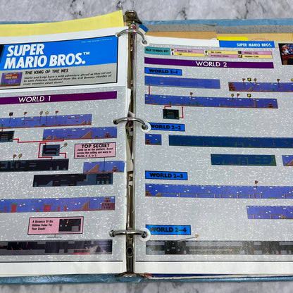 c1989 Binder of Clipped NES Maps and Articles From Nintendo Power Magazine TJ6-1