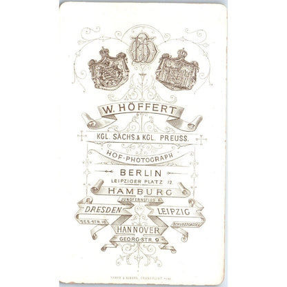 c1880 German Military CDV Cabinet Photo Card - W. Hoffert Berlin PV1