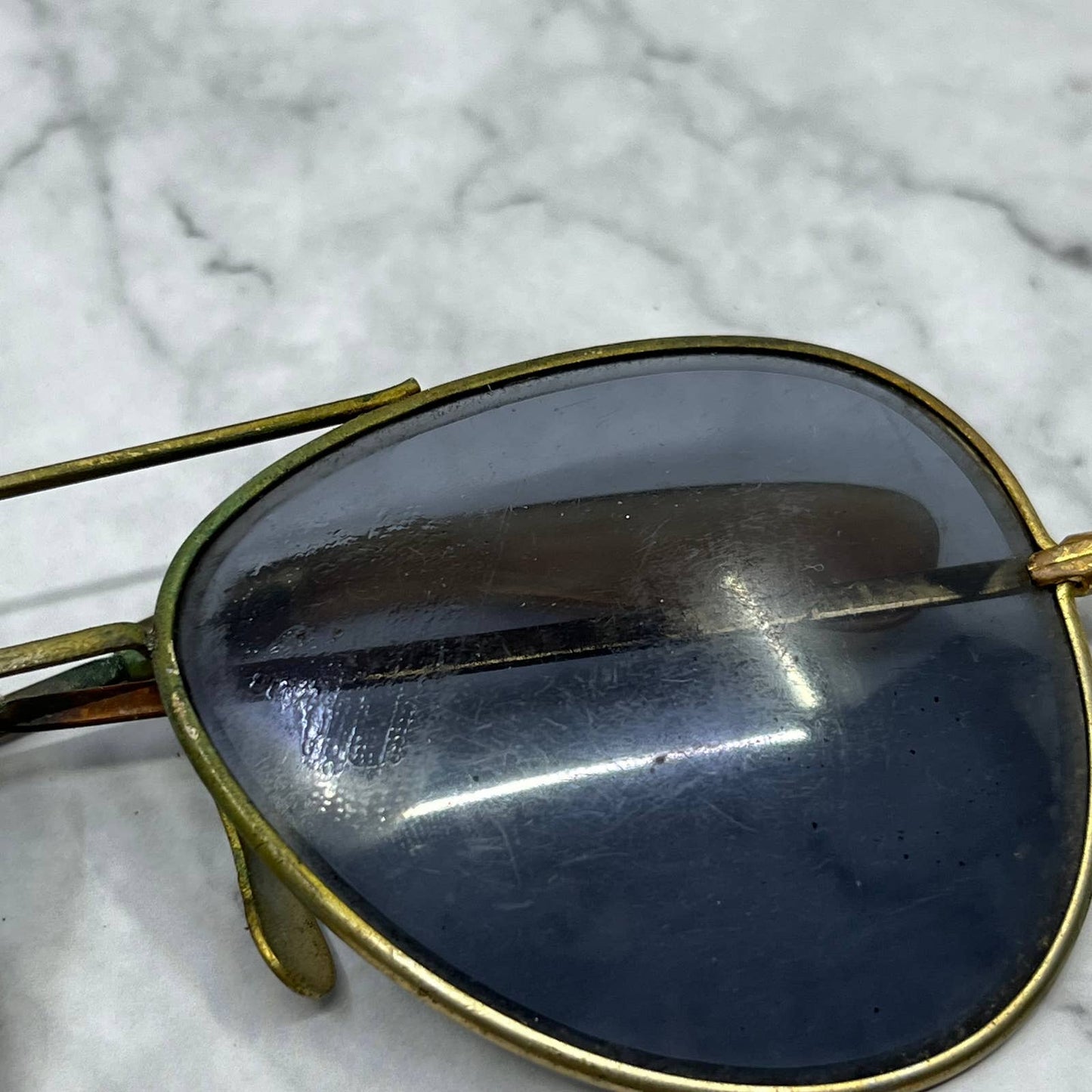 Vintage Solid Brass Aviator Sunglasses 5” TA9
