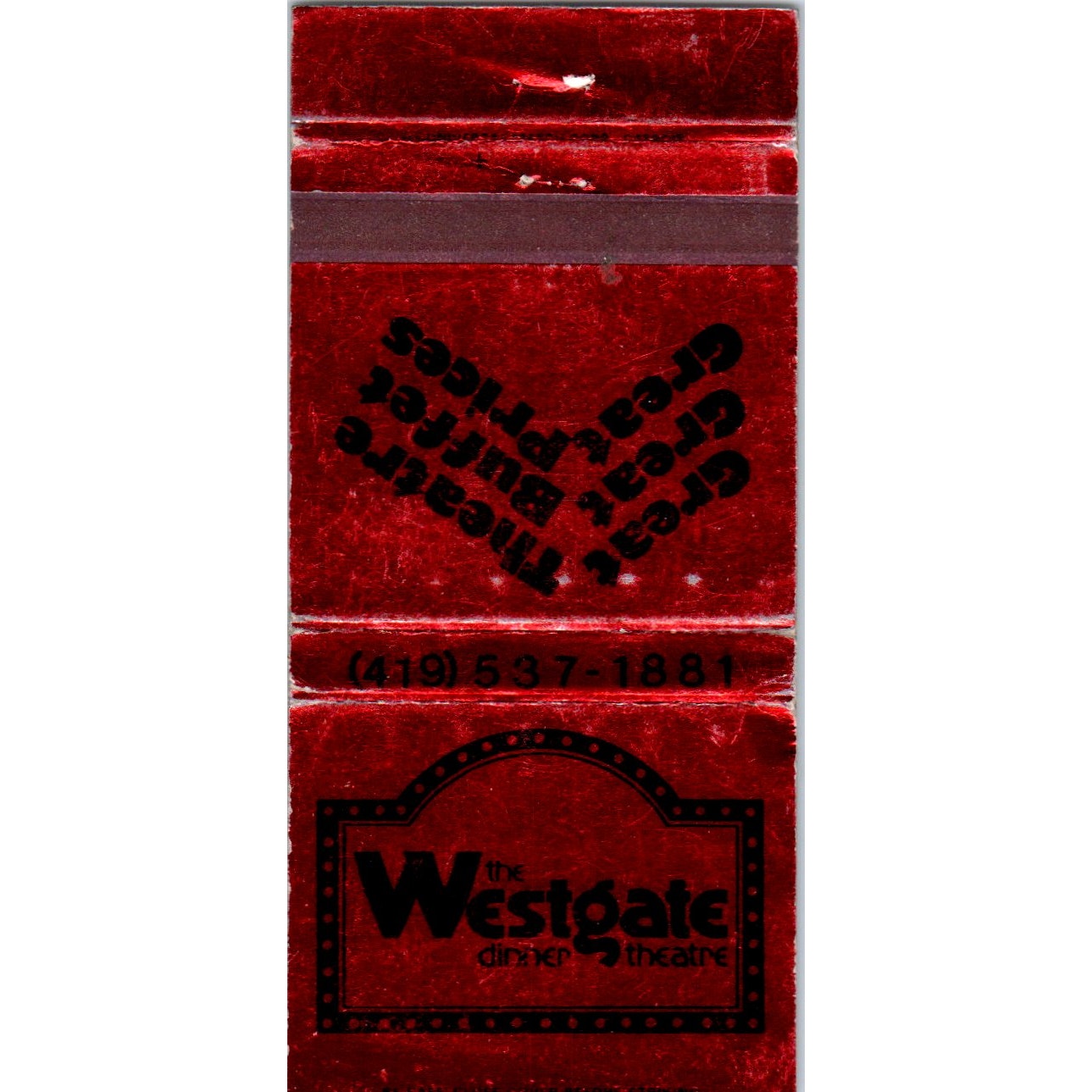 The Westgate Dinner Theatre Advertising Matchbook Cover MM10-3