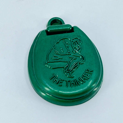 Vintage Cracker Jack Prize Charm Celluloid The Thinker Green Toilet Seat  SD1-1