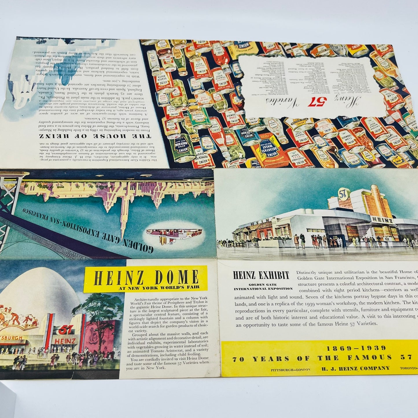 1939 SAN FRANCISCO HEINZ EXHIBIT BROCHURE PAMPHLET WORLD’S FAIR GOLDEN GATE A1