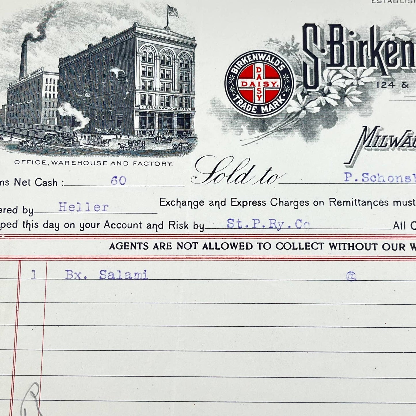 1908 S. Birkenwald Daisy Co. Letterhead Milwaukee WI AB5