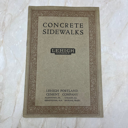 Concrete Sidewalks Lehigh Portland Cement Co Booklet TJ9