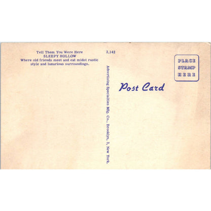 Ligonier PA Sleepy Hollow Restaurant Log Cabin Lincoln Hwy 30 Postcard TJ9-P1