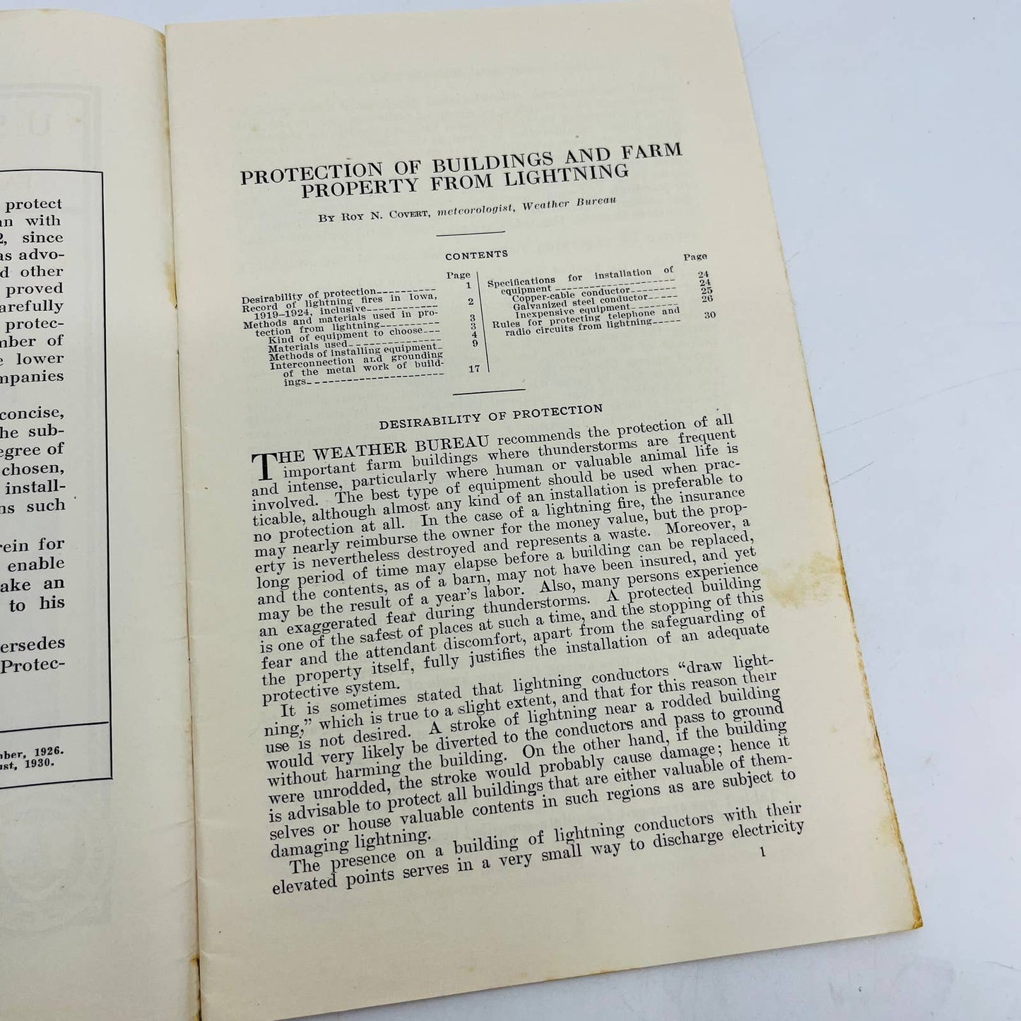 1930 Protection Of Buildings & Farm Property From Lightning Farmers  #1512 SA7