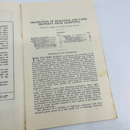 1930 Protection Of Buildings & Farm Property From Lightning Farmers  #1512 SA7