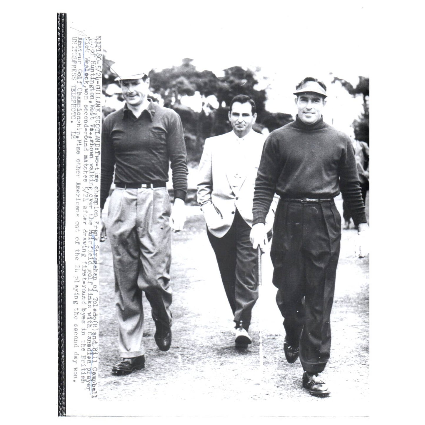 1954 Press Photo Golf Frank Stranahan Bill Campbell Nick Weslock British Am AD2