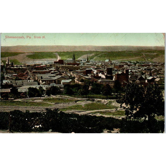 1909 Postcard View of Shenandoah Pennsylvania From the North TI1-1