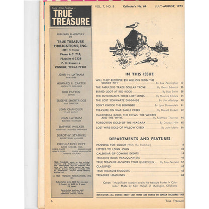 Long John Latham's Treasure Magazine - Gold Mining Metal Detecting Aug 1973 M5