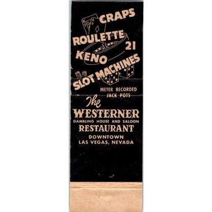 The Westerner Restaurant Las Vegas Nevada Advertising Matchbook Cover SA9-M8