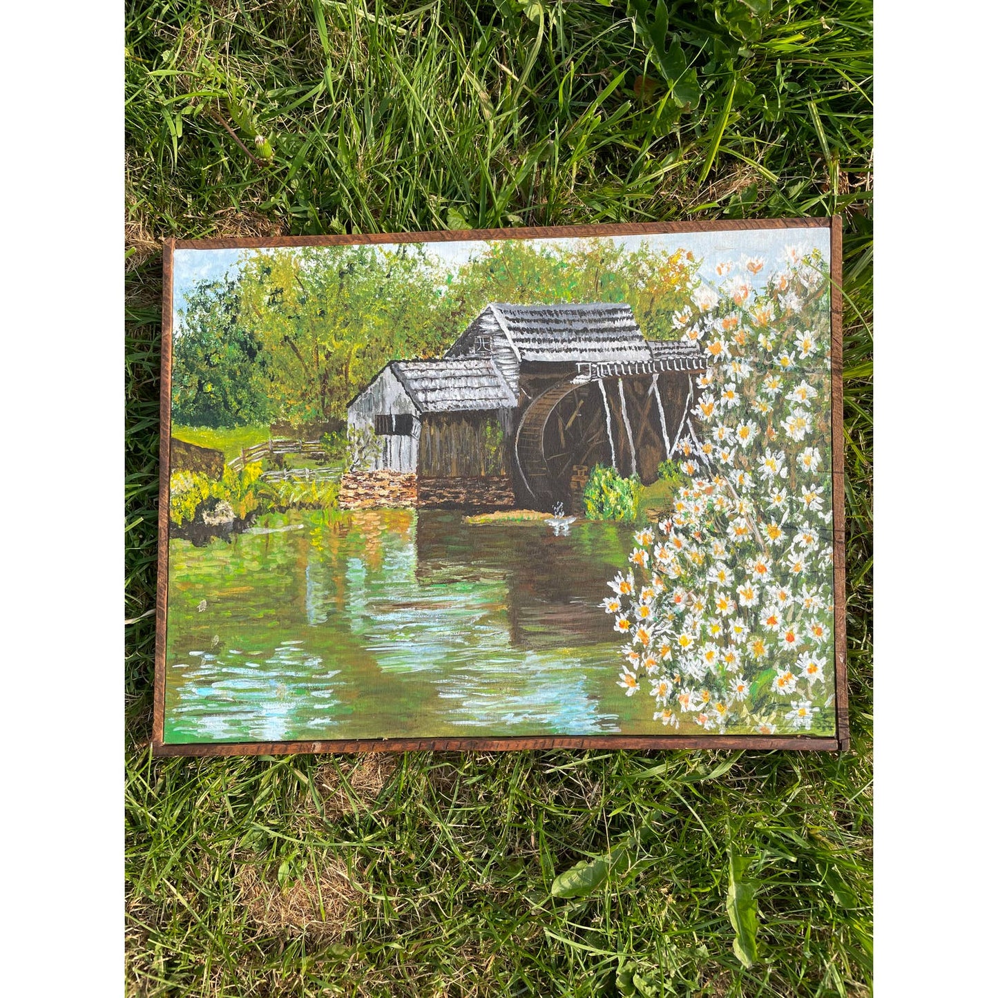 Original Framed Hand Painted Portrait Painting of Mabry Mill Virginia OOAK