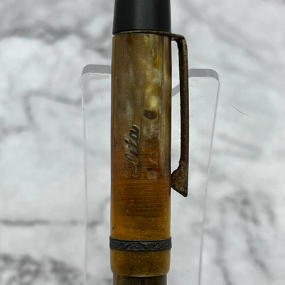 Vintage ELITA Marbleized ORANGE Celluloid Fountain Pen SE6