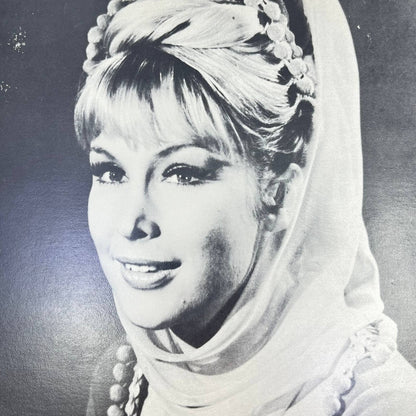 Vintage Barbara Eden Head Shot Portrait Black & White 8x10 AB4-20