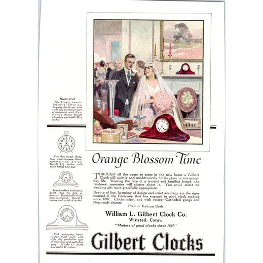 Orange Blossom Time - William L. Gilbert Clock Co. Winsted CT - 1921 Ad TJ7-L