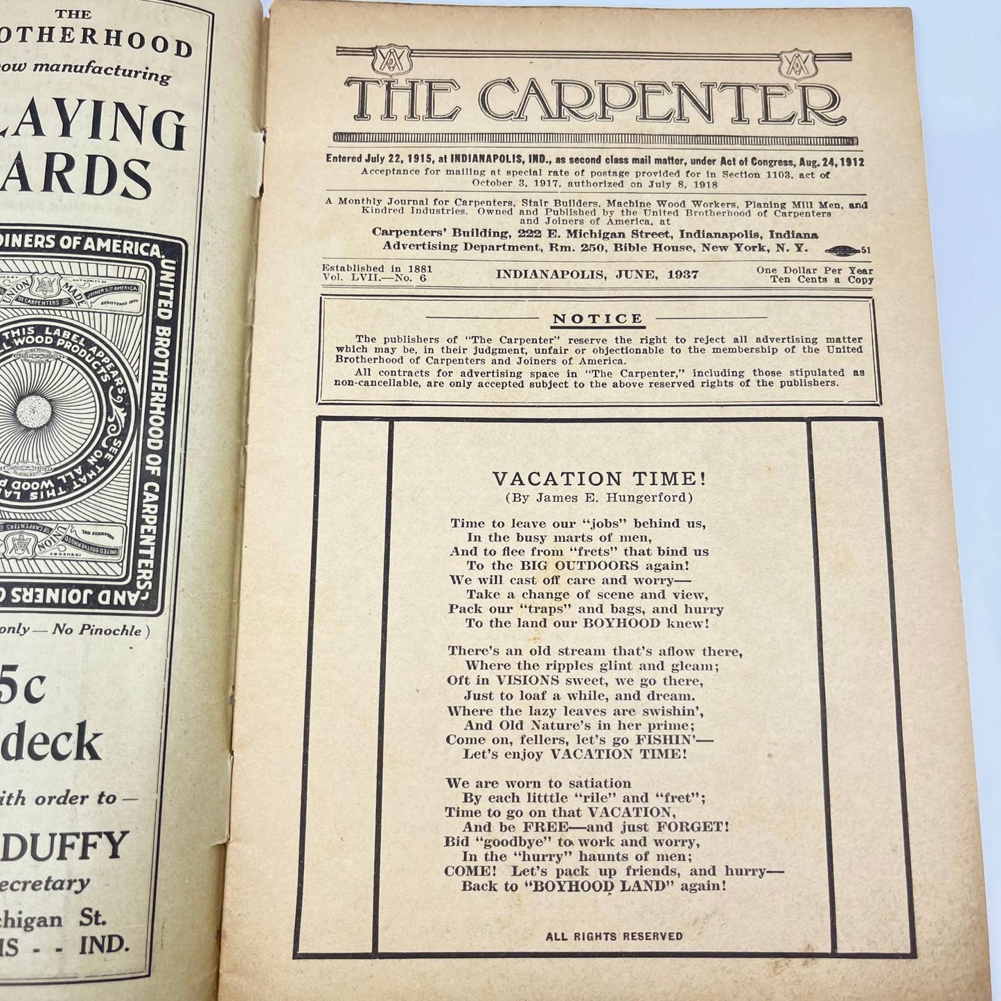 1937 June The Carpenter Magazine Vol. LVII No. 6 TF2