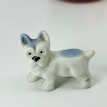 Vintage French Bulldog Dog Hand Painted Porcelain 1.75” SB2