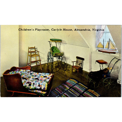 Children's Playroom Carlyle Doll House Alexandria VA Original Postcard PB7