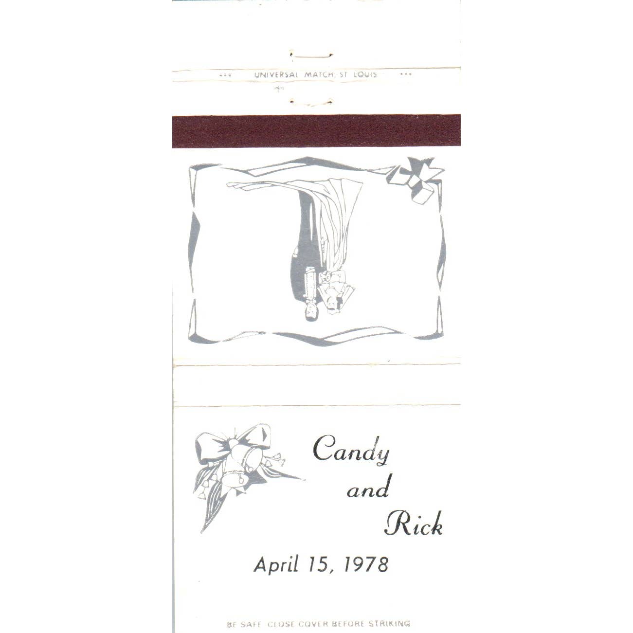 1978 Candy & Rick Wedding Advertising Matchbook Cover SA1-M7