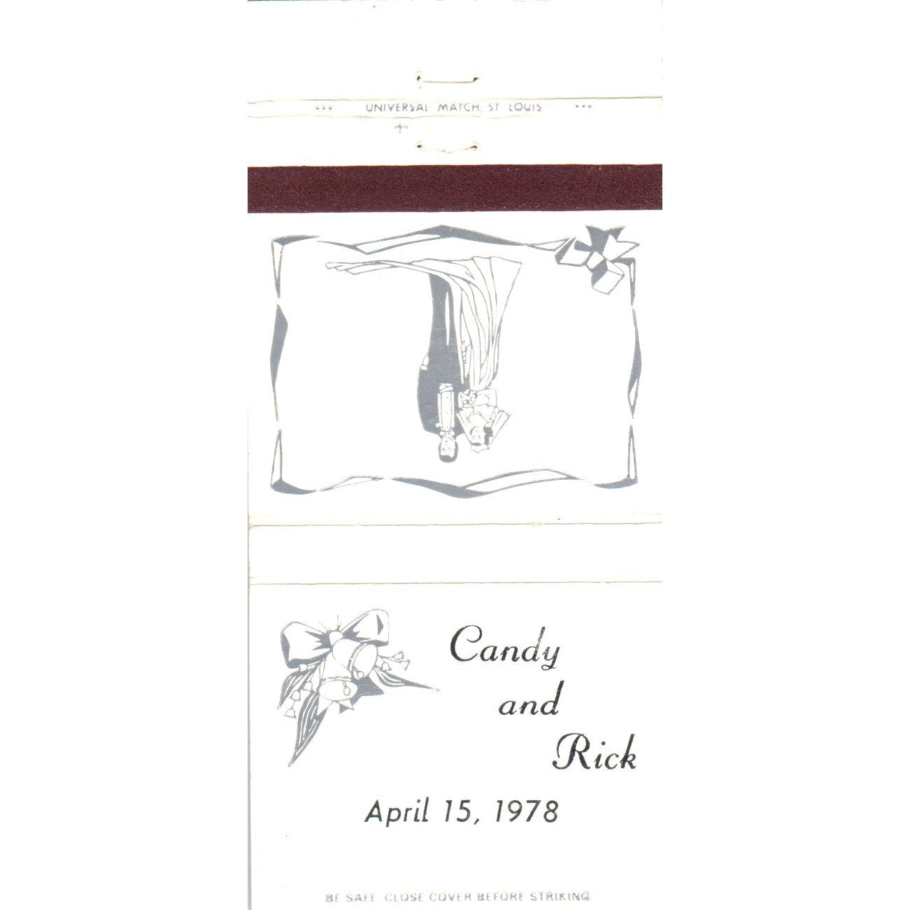 1978 Candy & Rick Wedding Advertising Matchbook Cover MM10-3
