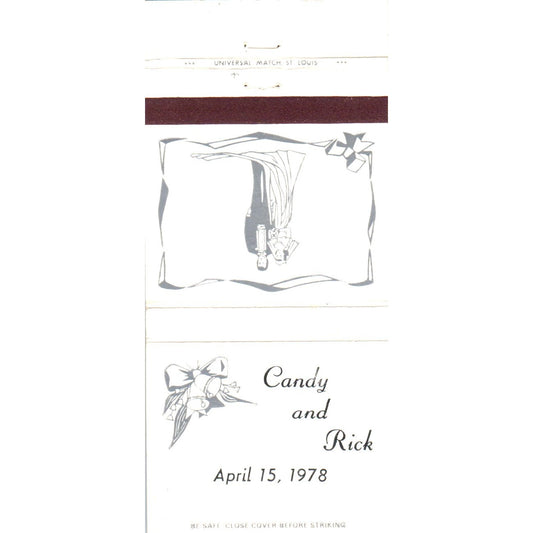 1978 Candy & Rick Wedding Advertising Matchbook Cover MM10-3