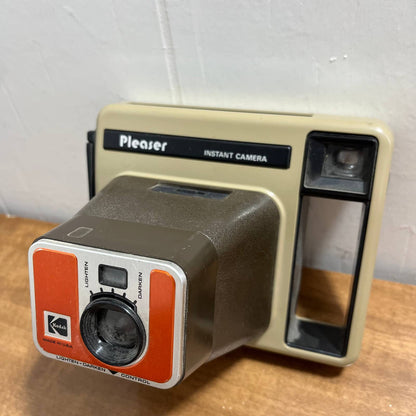 Vintage 1970s Brown Orange Kodak Pleaser Instant Camera Photo Photography Camera