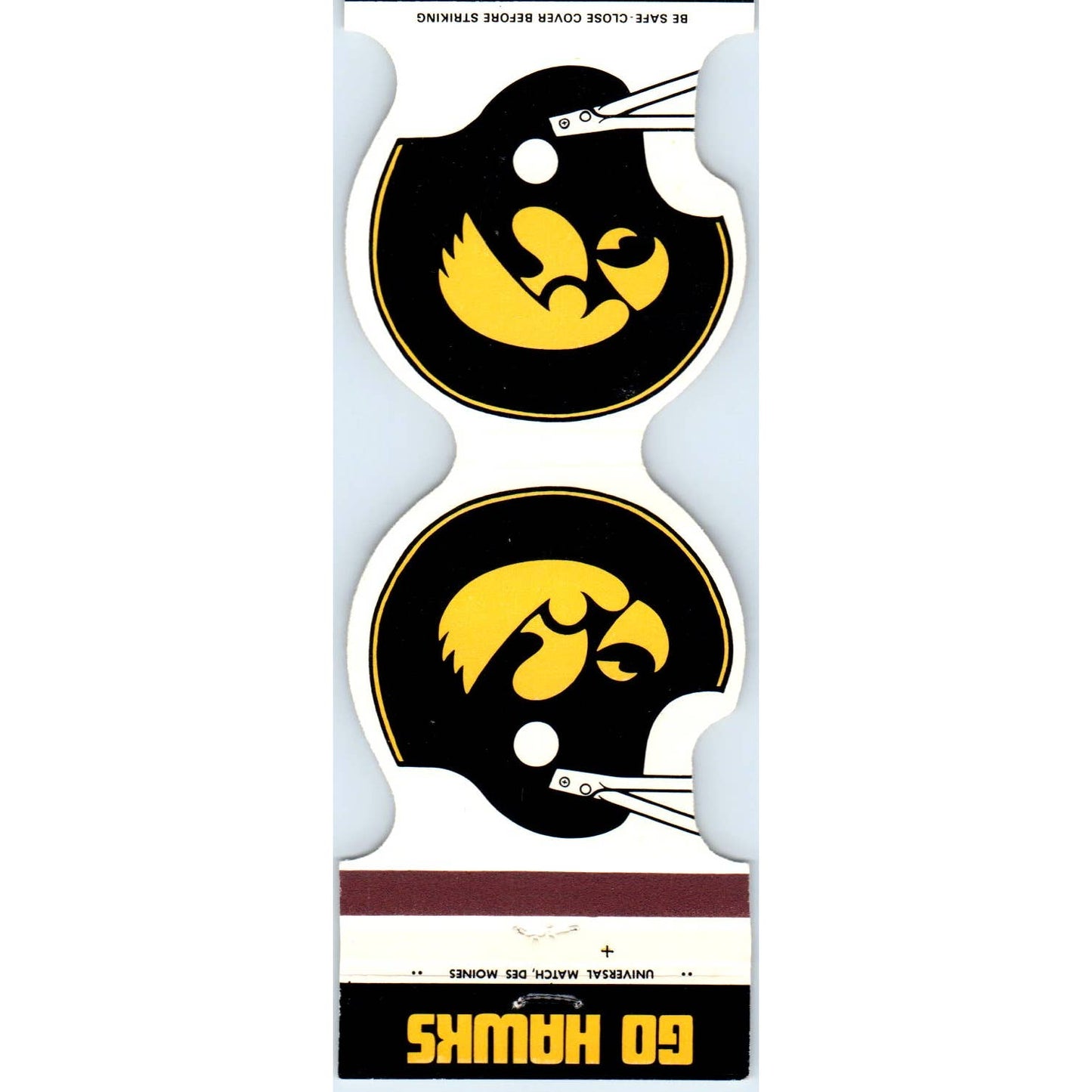 1984 Iowa Hawkeyes Helmet Football Schedule Matchbook Cover SA1-M4
